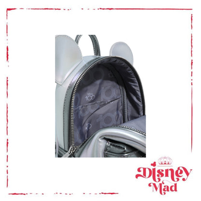 Loungefly Disney100 Mickey Mouse Platinum Mini Backpack