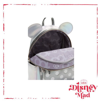 Loungefly Disney100 Minnie Mouse Platinum Mini Backpack