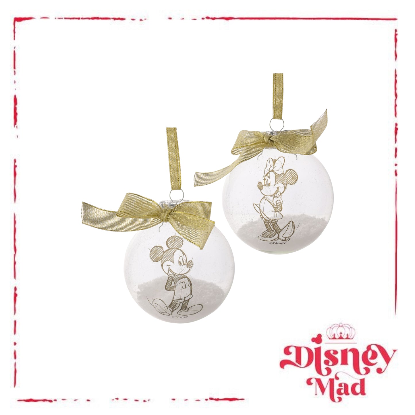 Disney Set of 2 Mickey & Minnie Baubles