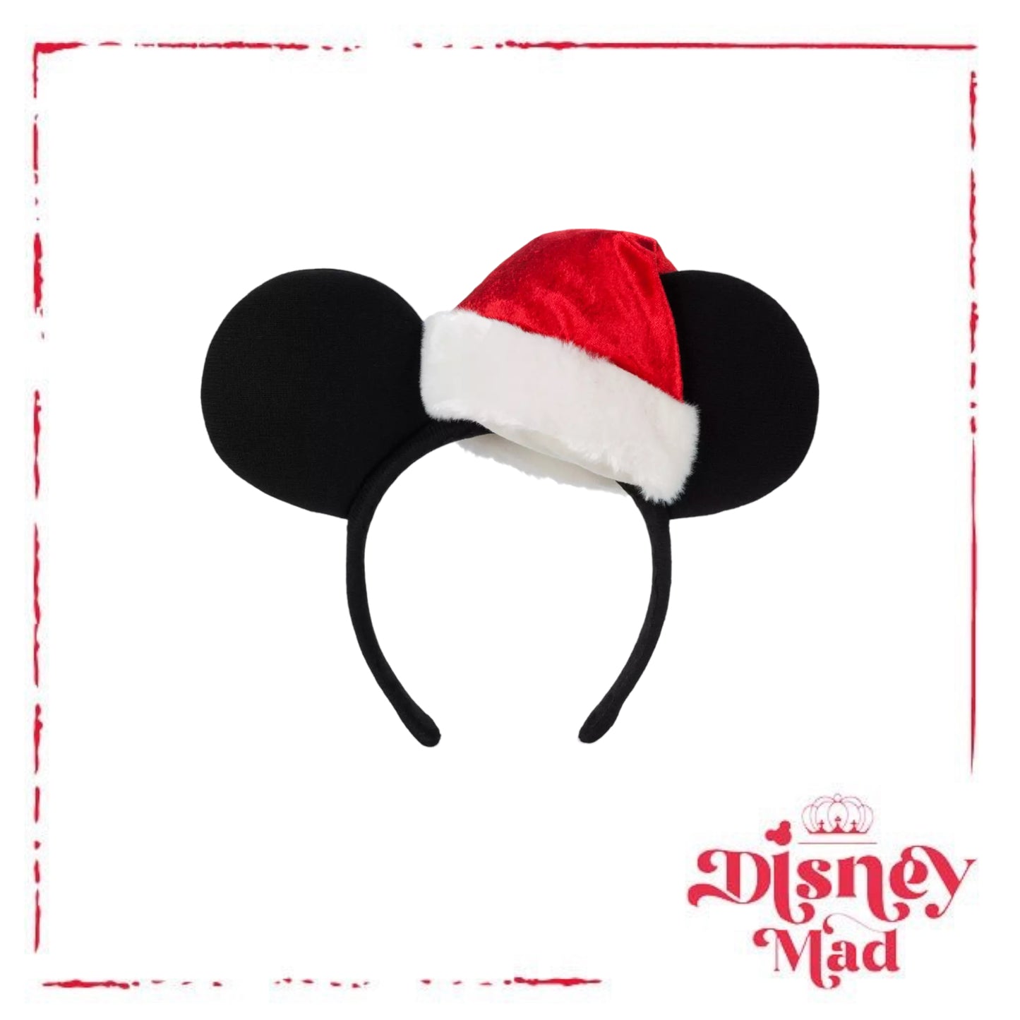 Disney Parks Mickey Mouse Santa Ears Headband