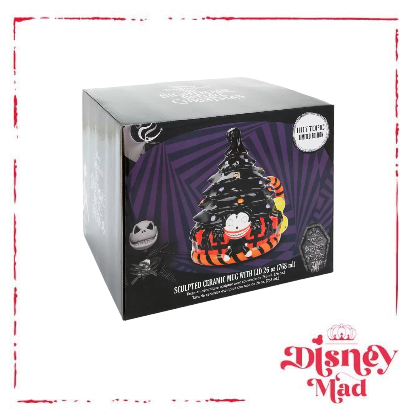 The Nightmare Before Christmas Black Tree Sculpted Mug With Lid