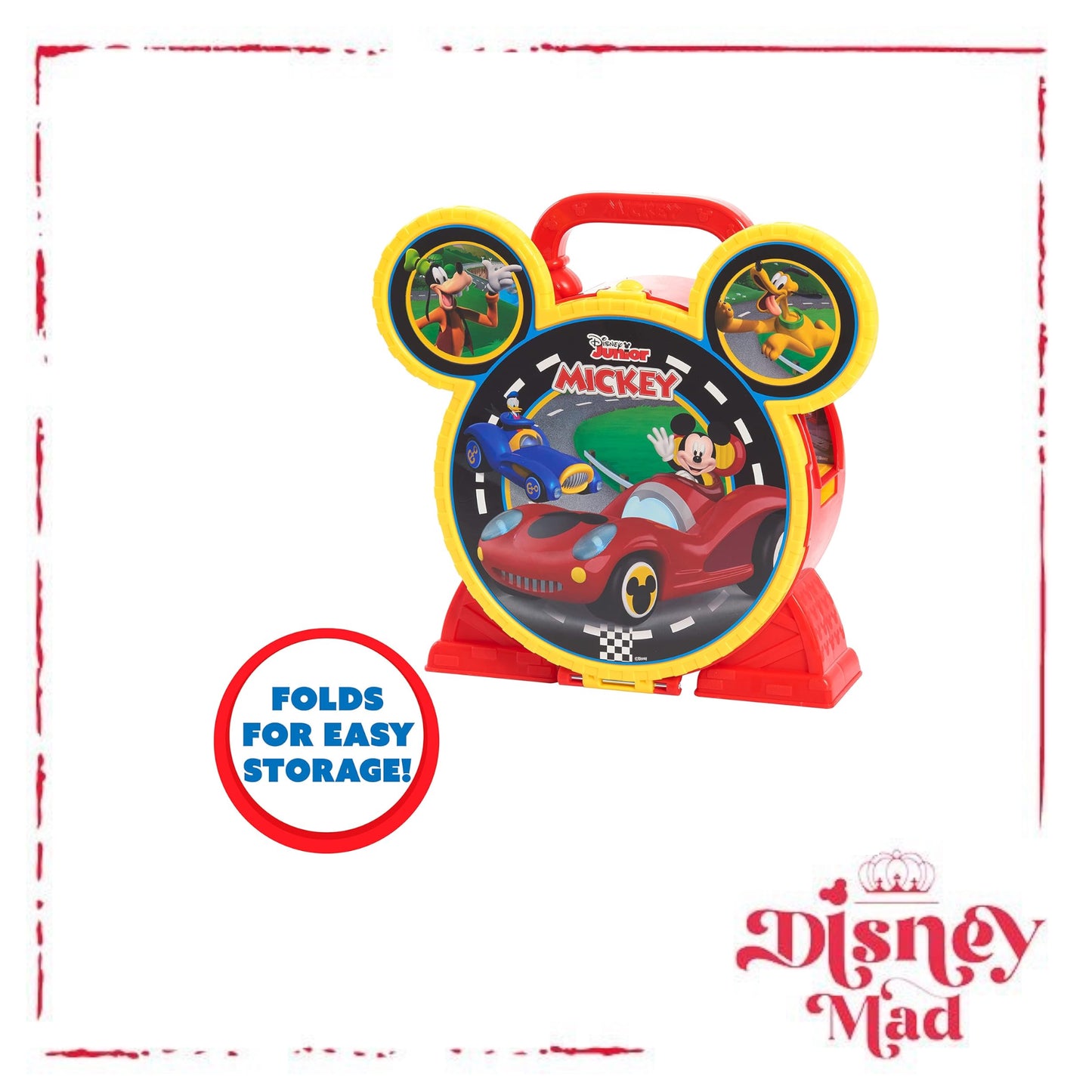 Disney Junior Mickey Mouse Stow ’n Go Garage, Figure and Vehicle Playset