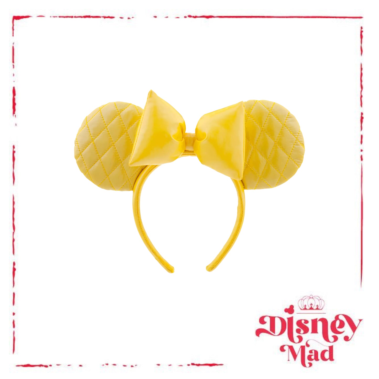 Disney Parks Minnie Mouse Yellow Quilted Ear Headband