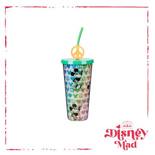 Mickey Mouse Peace and Love Tumbler with Straw Disney Parks