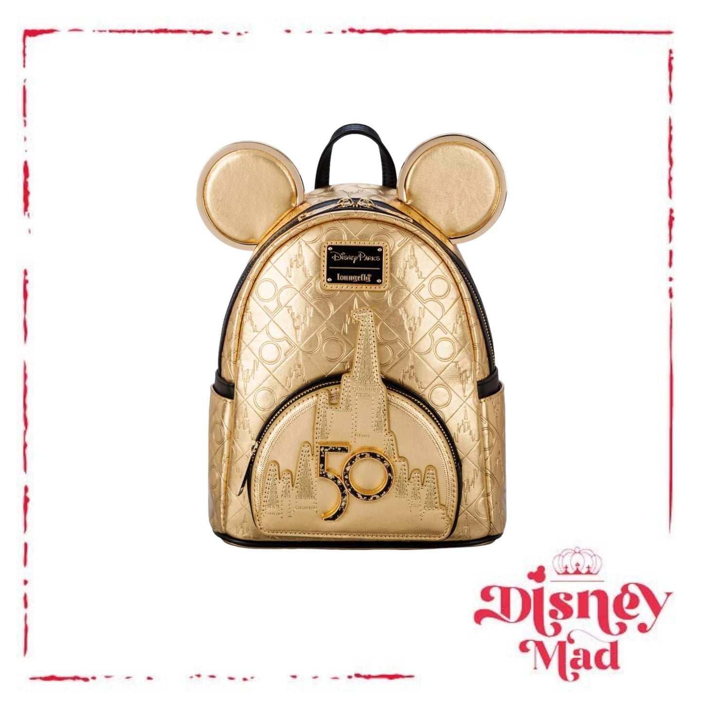 Loungefly Mickey Mouse 50th Anniversary Luxe Logo Mini Backpack