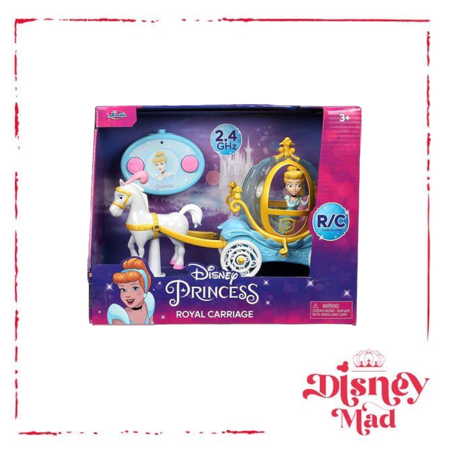 Jada Toys Disney Princess Cinderella Horse-Drawn Carriage RC Radio Control Vehicle