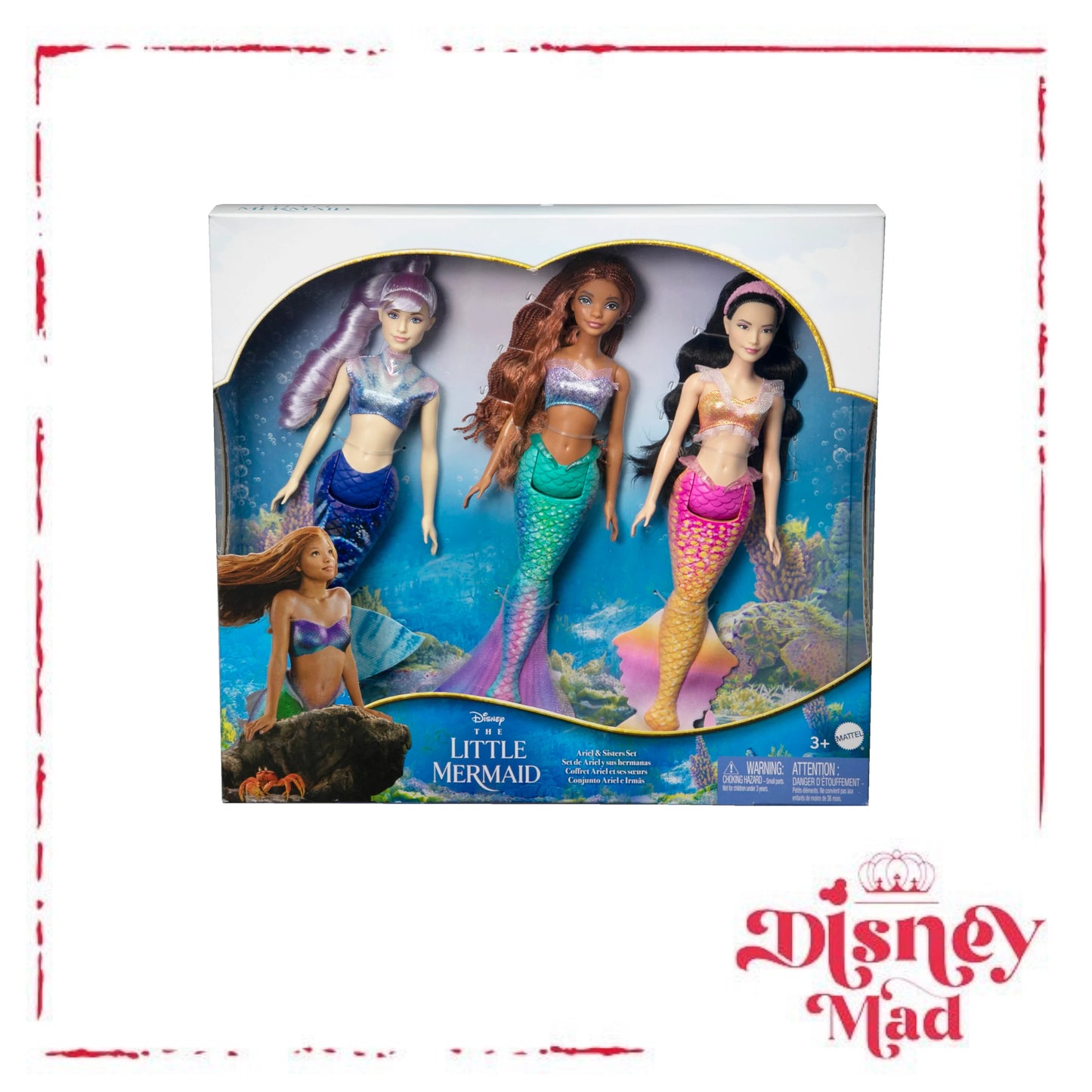 Disney the Little Mermaid Ariel And Sisters Doll Set With 3 Fashion Mermaid Dolls