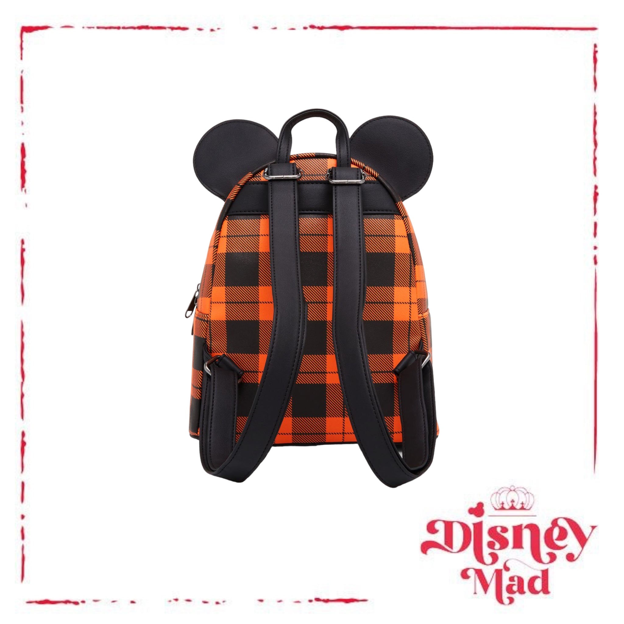 LOUNGEFLY DISNEY 2024 STRAWBERRY MINNIE MICKEY MOUSE EARS PLAID MINI BACKPACK BAG