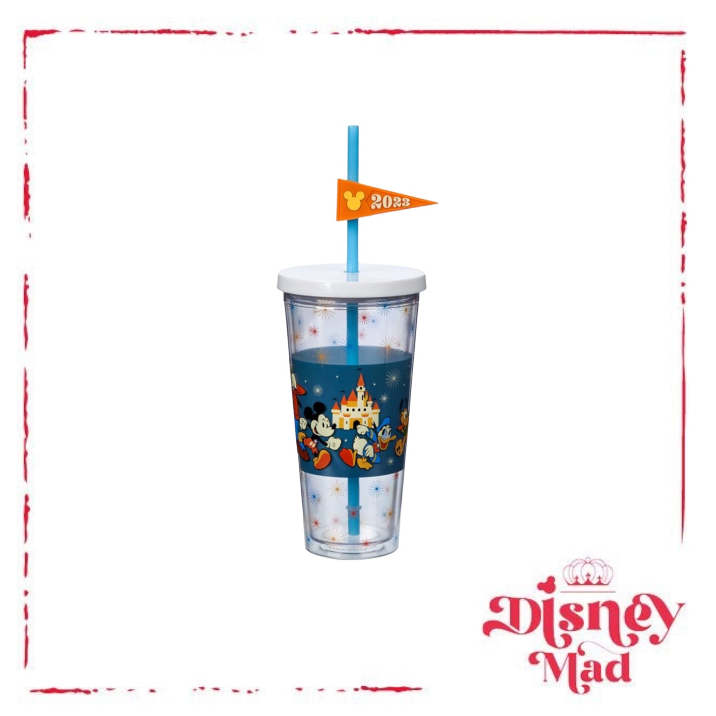 2023 Fab Five Plastic Tumbler With Straw Disney Parks