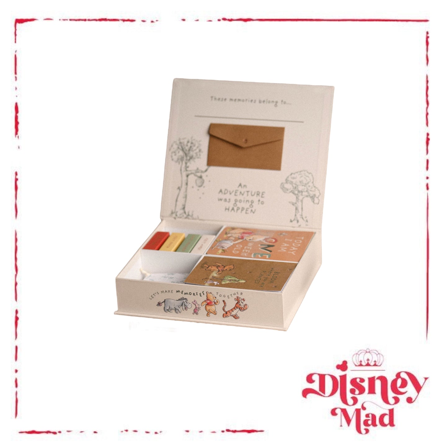 Disney Winnie The Pooh Keepsake Box with 12 x Milestone Cards