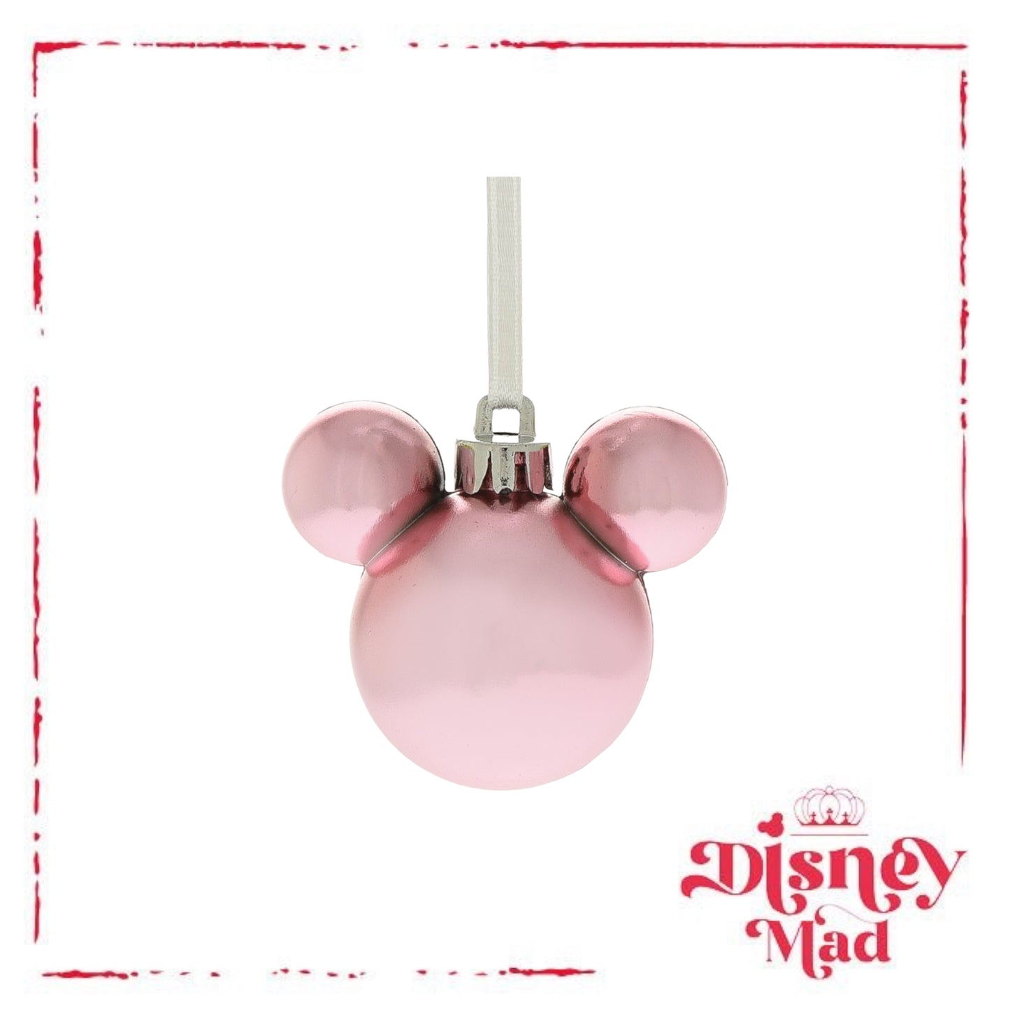 Set of 12 Mini Mickey Baubles Assorted Finishes - Pink and Gold