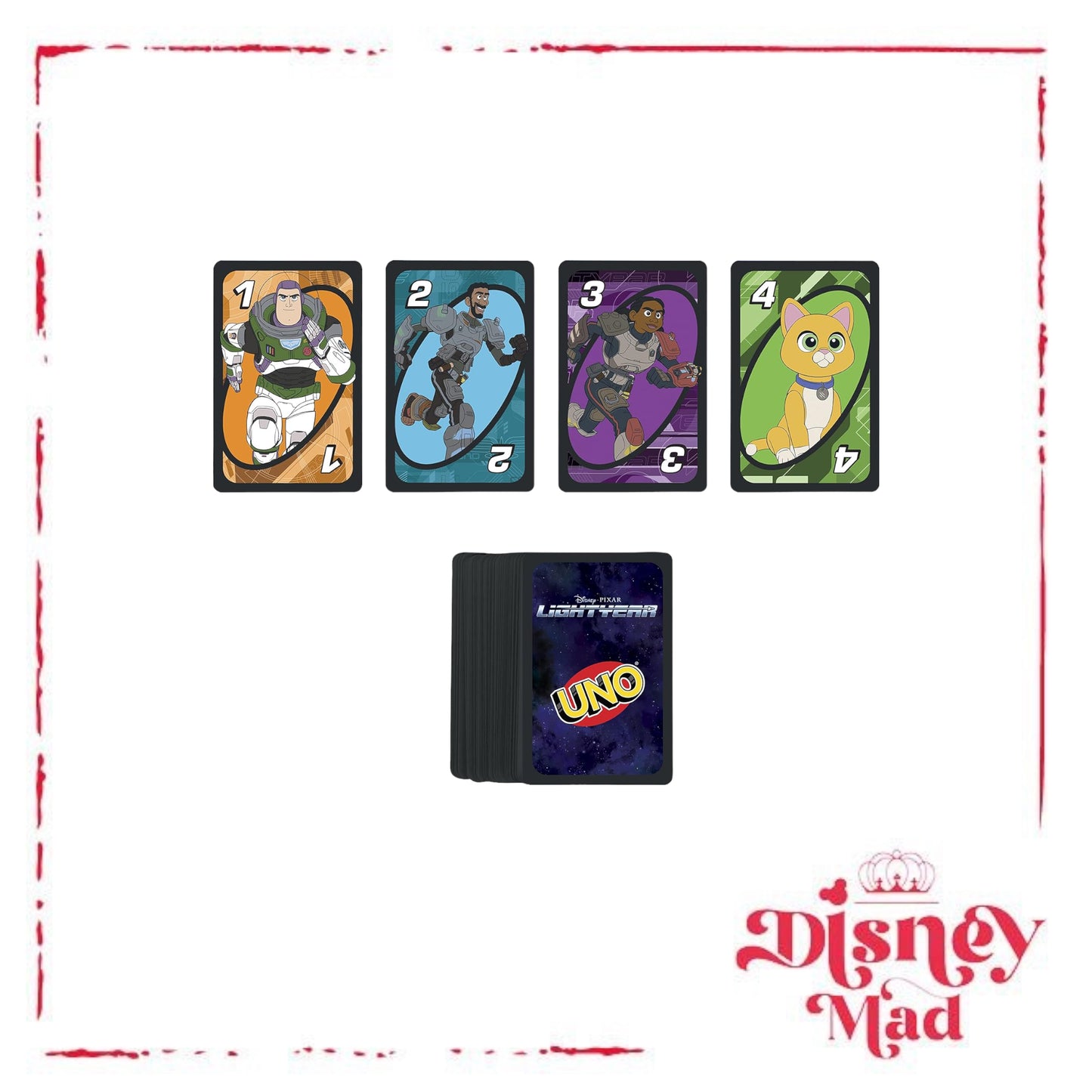 UNO Disney Pixar Lightyear Card Game in Storage Tin, Movie-Themed Deck & Special Rule