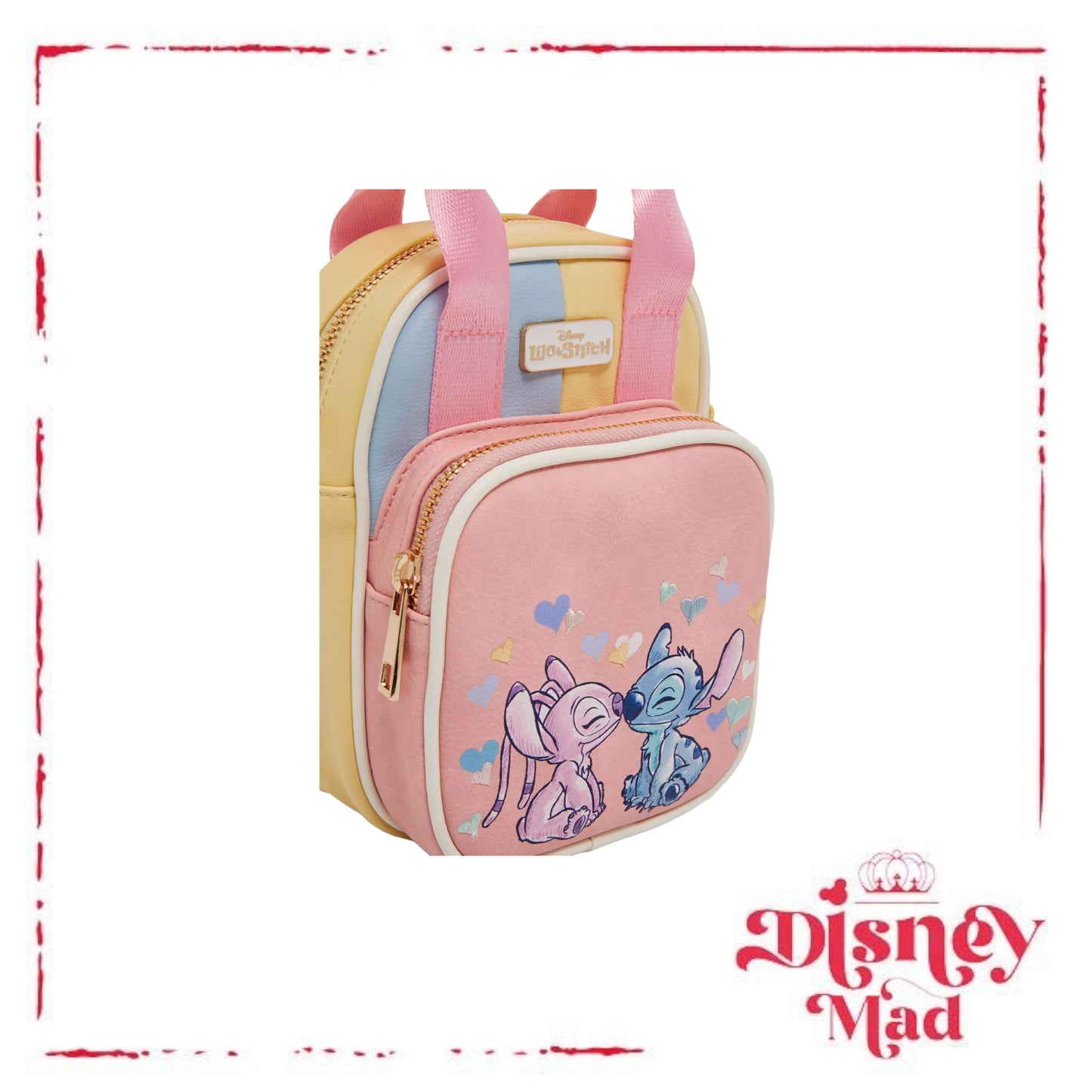 Disney Lilo & Stitch Multicolored Stitch & Angel Crossbody Bag