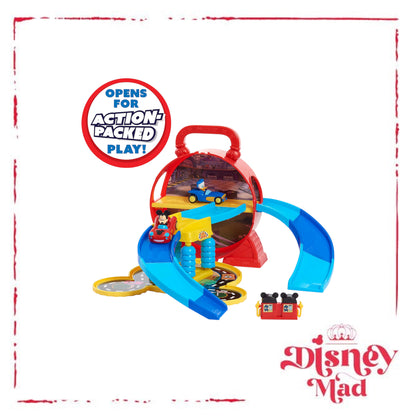 Disney Junior Mickey Mouse Stow ’n Go Garage, Figure and Vehicle Playset