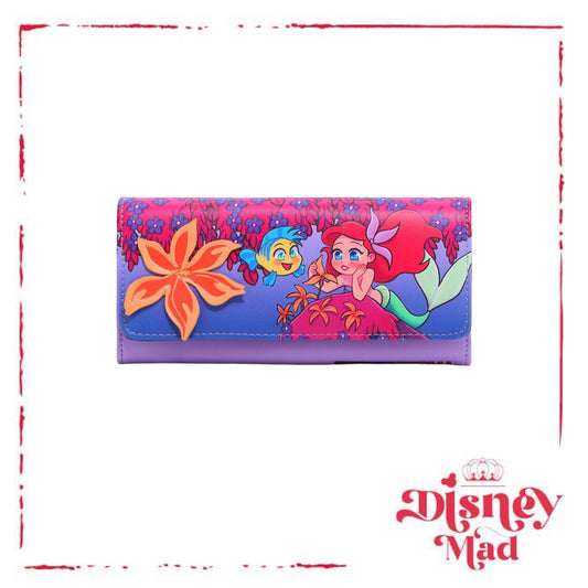 Disney The Little Mermaid Ariel & Flounder Floral Wallet - BoxLunch Exclusive