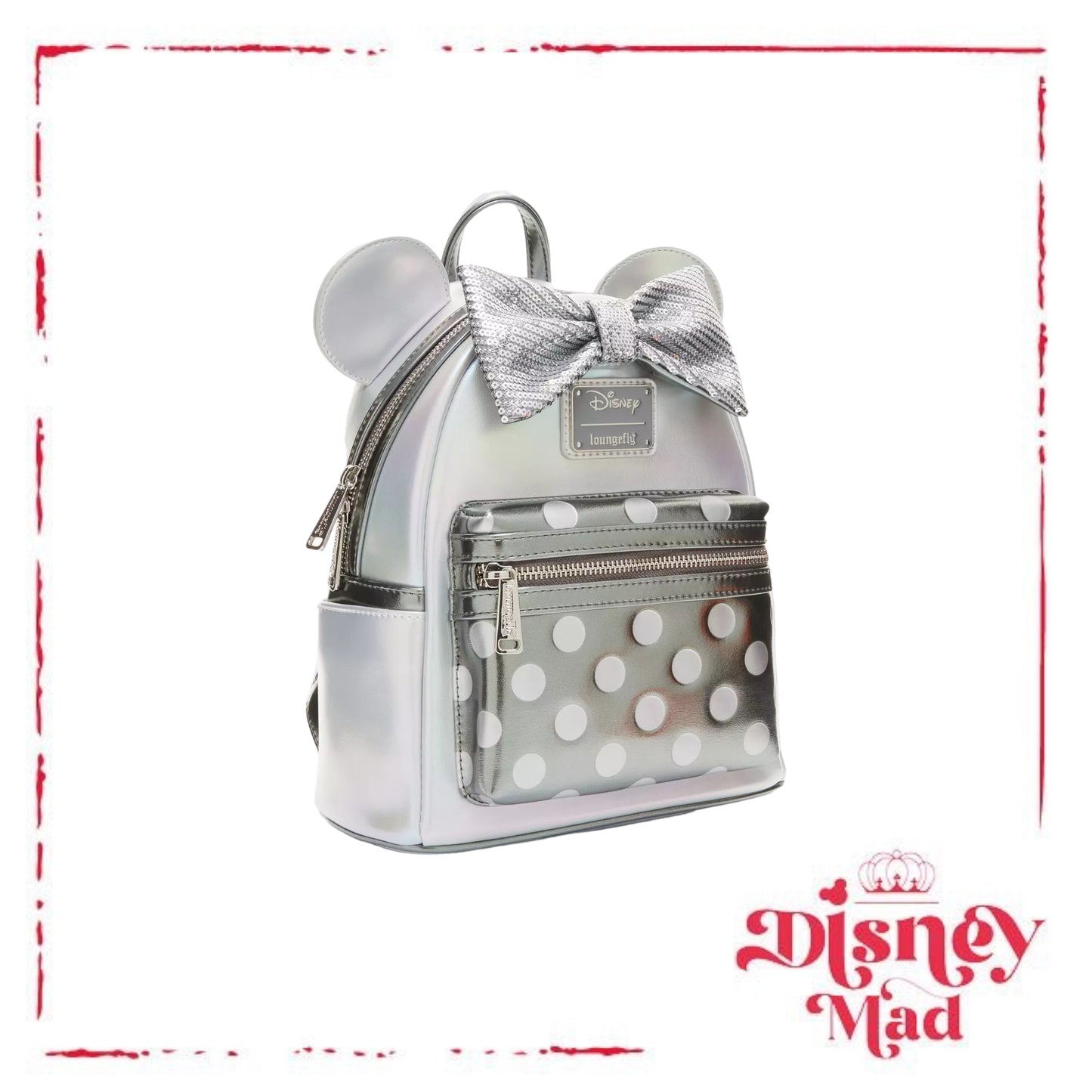 Loungefly Disney100 Minnie Mouse Platinum Mini Backpack