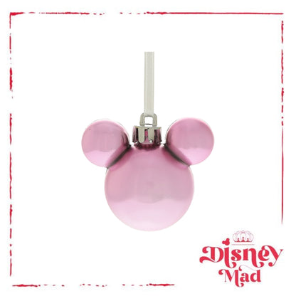 Set of 12 Mini Mickey Baubles Assorted Finishes - Pink and Gold