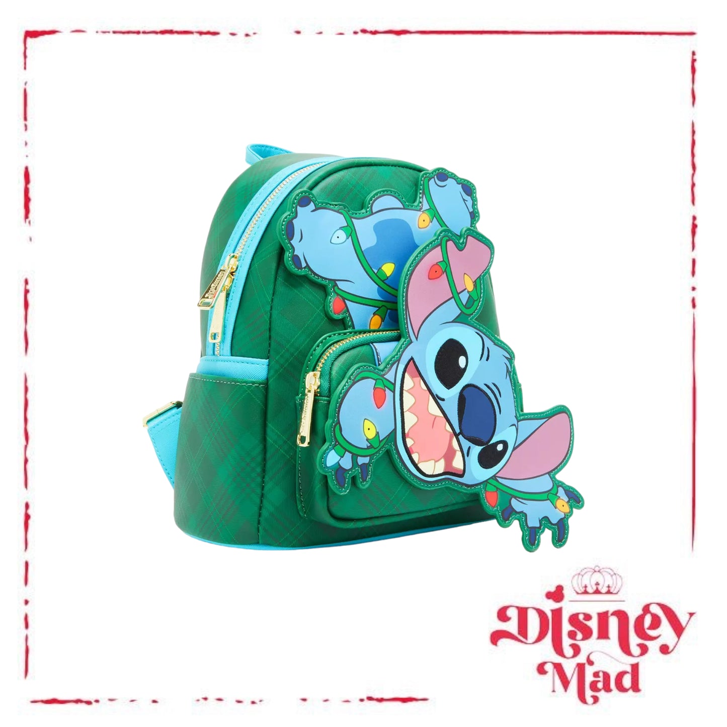 Loungefly Disney Lilo & Stitch Christmas Lights Stitch Light-Up Mini Backpack