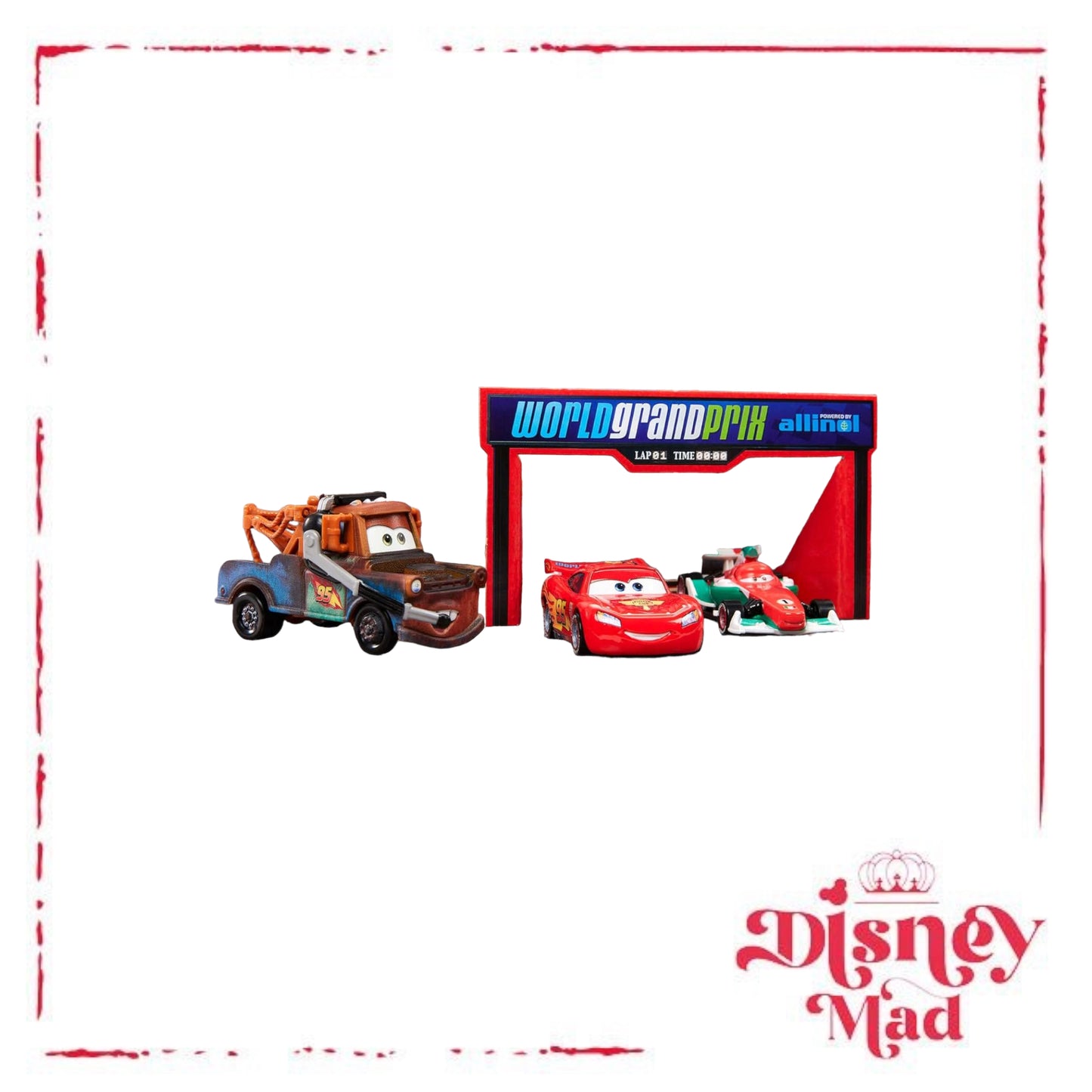 Disney Pixar Cars 2 Vehicle 5-Pack Collection, Set of 5 Collectible Character Cars & Tool Cart Inspired by the World Grand Prix from the Movie Cars 2