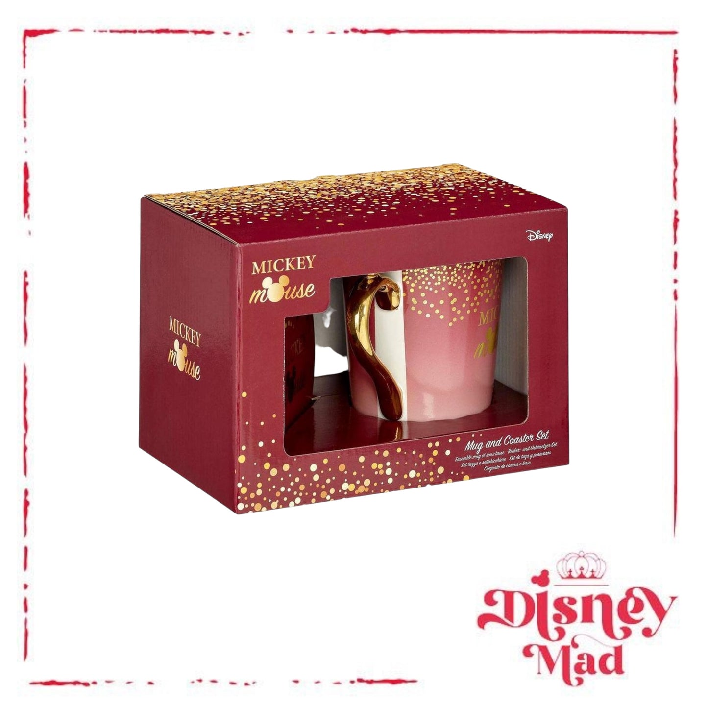 Mickey Mouse Glitter Berry Funko Mug and Coaster Set