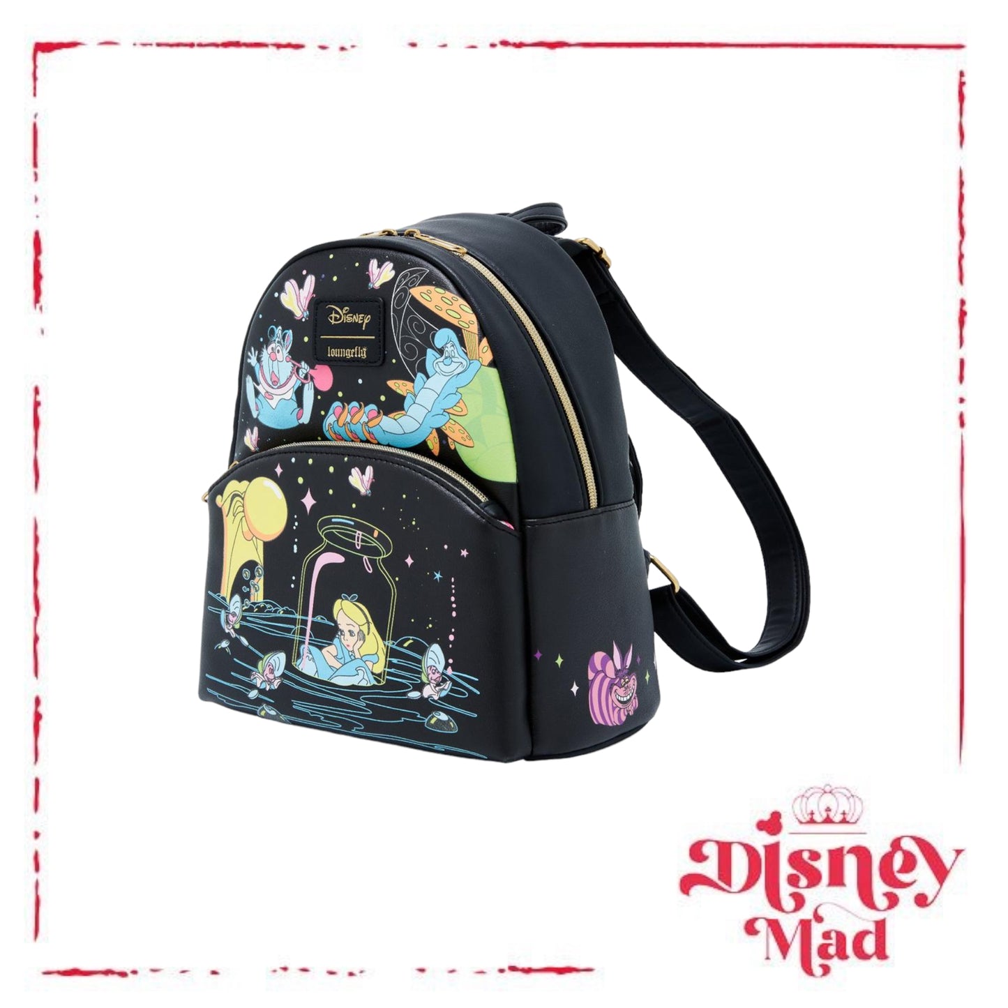 Loungefly Disney Alice In Wonderland Glow-In-The-Dark Characters Mini Backpack