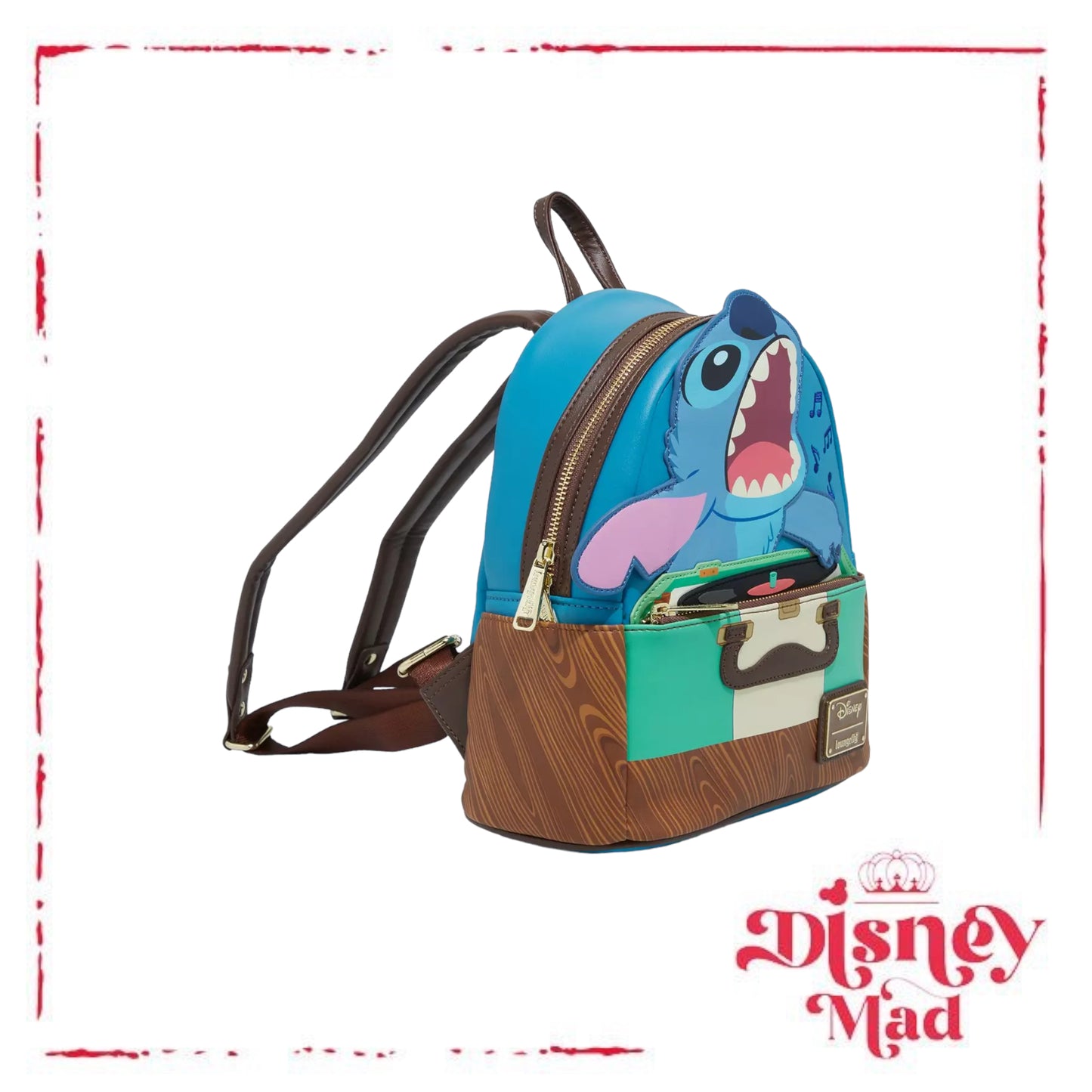 Loungefly Disney Lilo & Stitch Record Player Stitch Mini Backpack