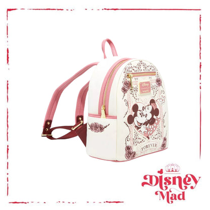 Loungefly Disney Mickey and Minnie Mouse Forever Floral Mini Backpack