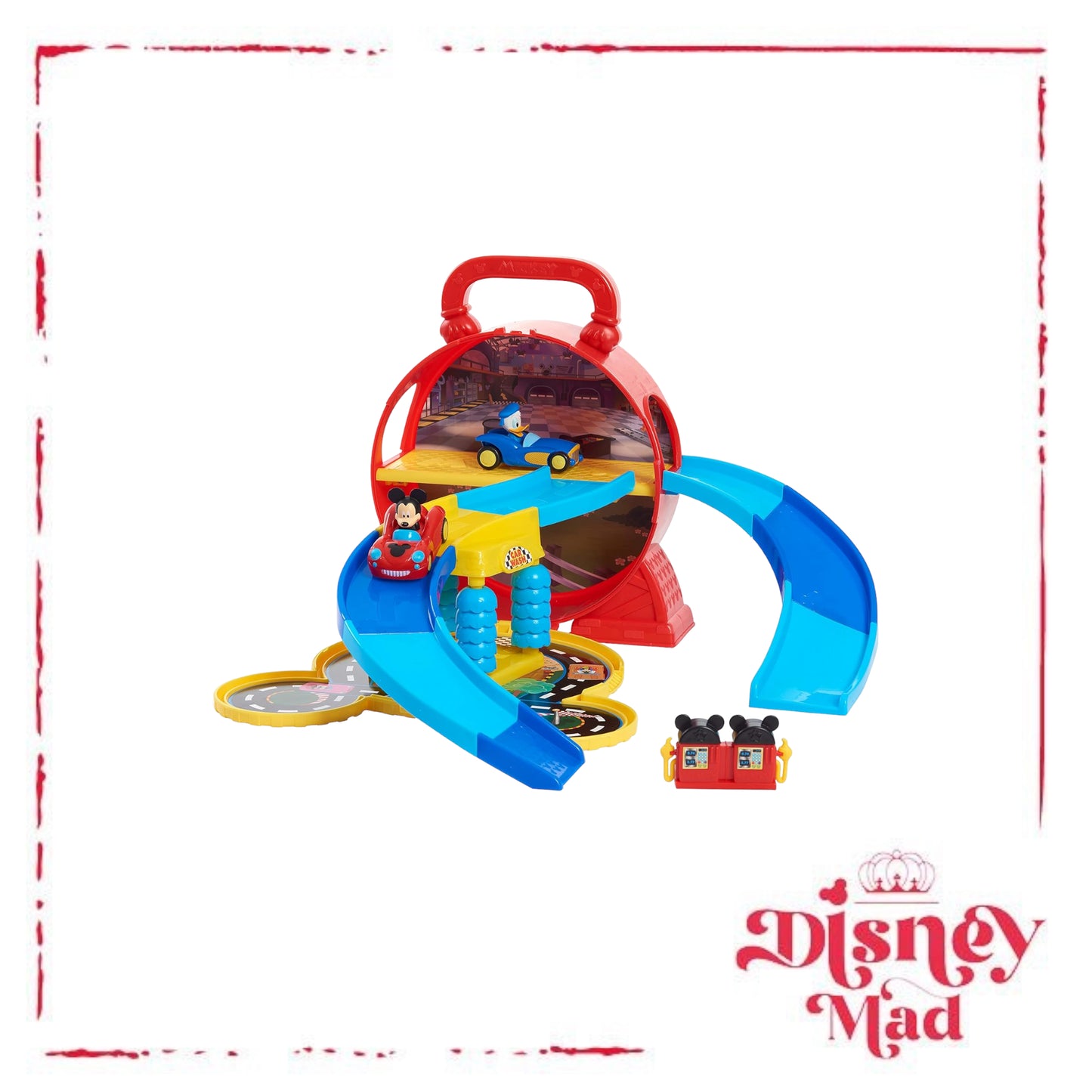 Disney Junior Mickey Mouse Stow ’n Go Garage, Figure and Vehicle Playset