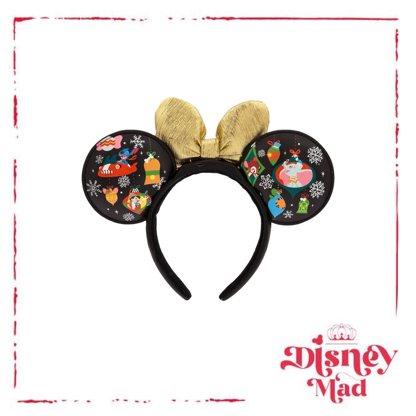 Disney Parks Christmas Minnie Light-Up Ornament Holiday Headband Ears 2023