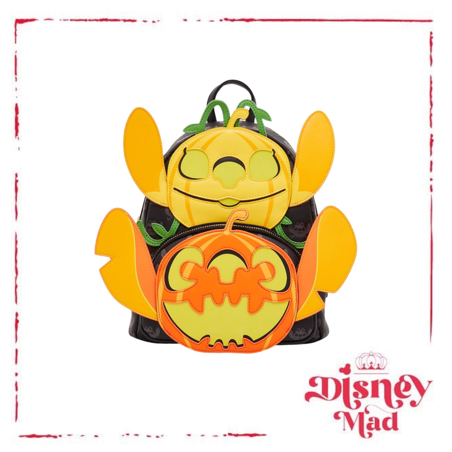 Loungefly Disney Lilo & Stitch: The Series Angel & Stitch Jack-O-Lantern Glow-in-The-Dark Mini Backpack - BoxLunch Exclusive