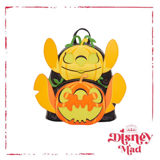 Loungefly Disney Lilo & Stitch: The Series Angel & Stitch Jack-O-Lantern Glow-in-The-Dark Mini Backpack - BoxLunch Exclusive