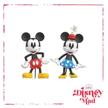 Disney 100 Collectible Action Figures Mickey and Minnie Mouse, Posable Characters, Swappable Head & Hands, Soft Good Elements