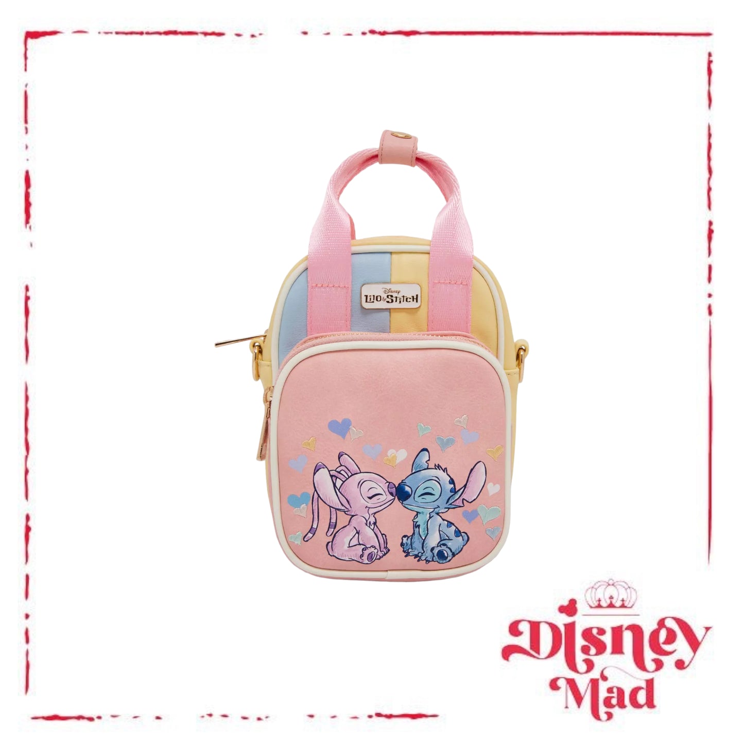 Disney Lilo & Stitch Multicolored Stitch & Angel Crossbody Bag