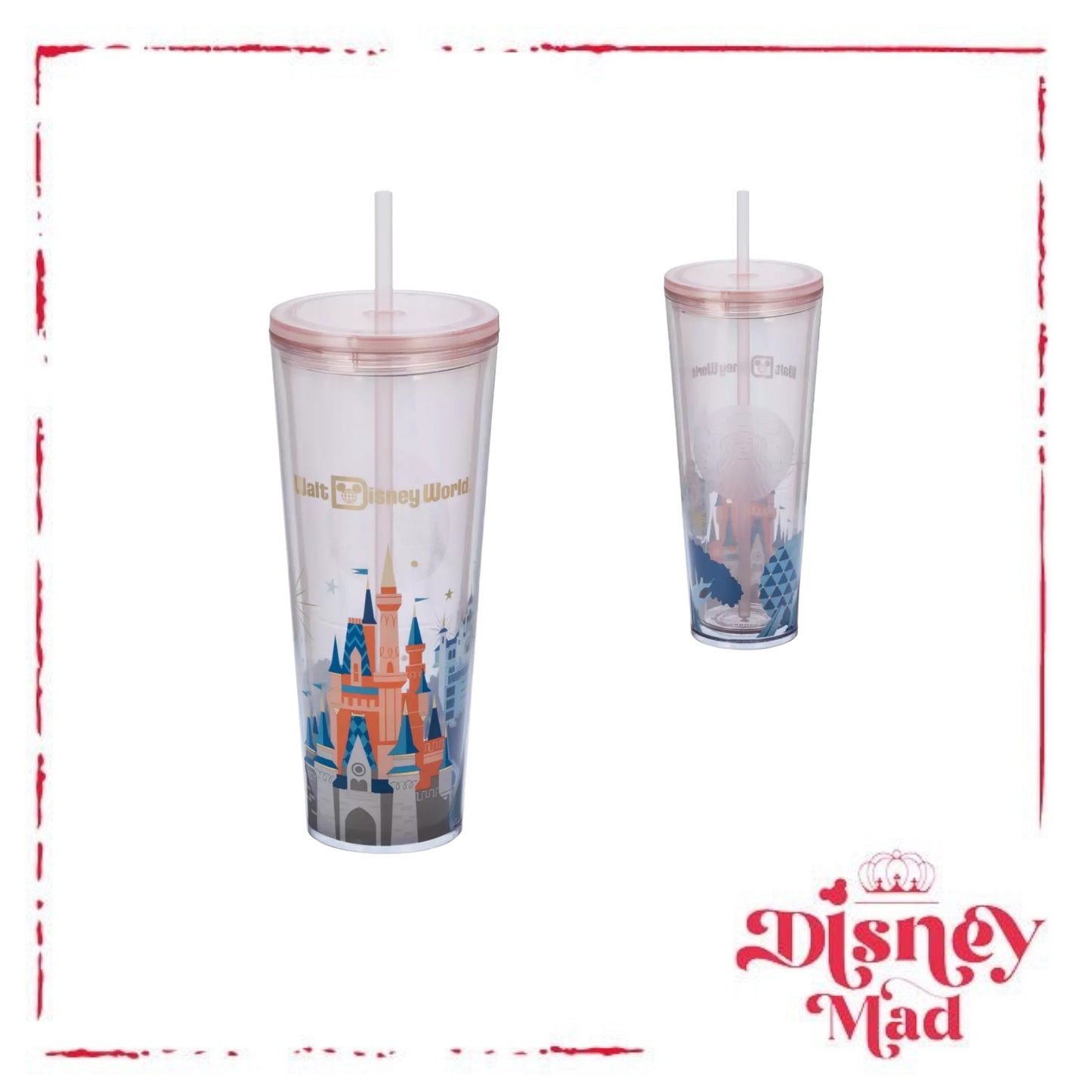 Cinderella Castle Starbucks® Tumbler with Straw – Walt Disney World