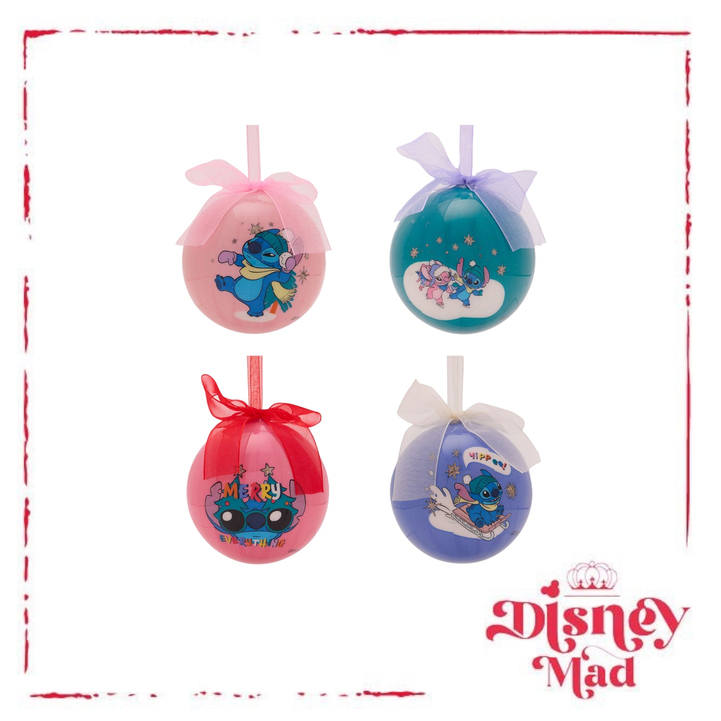 Disney Stitch Set of 4 Baubles