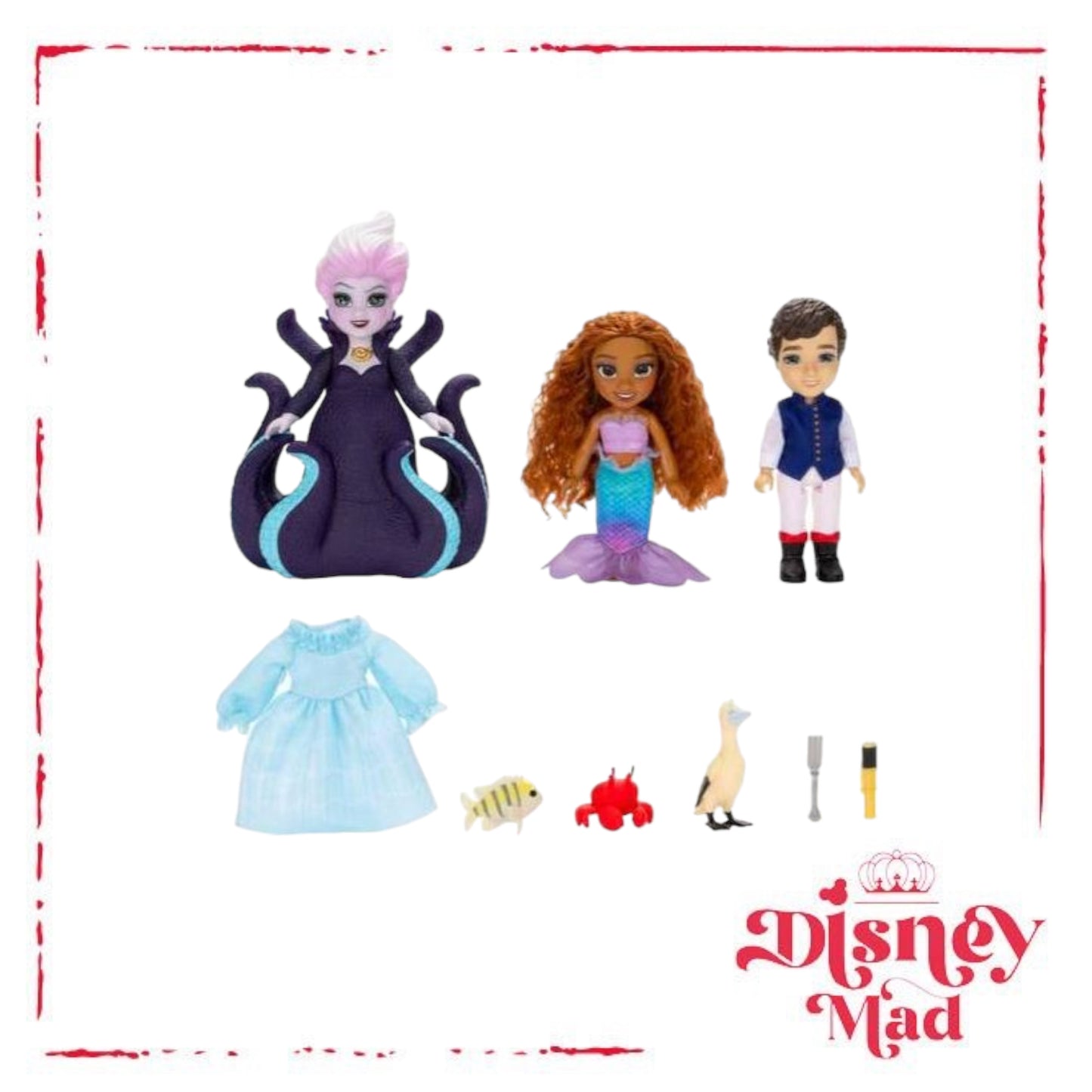 Disney’s The Little Mermaid Ariel, Ursula & Eric 6" Petite Doll Gift Set