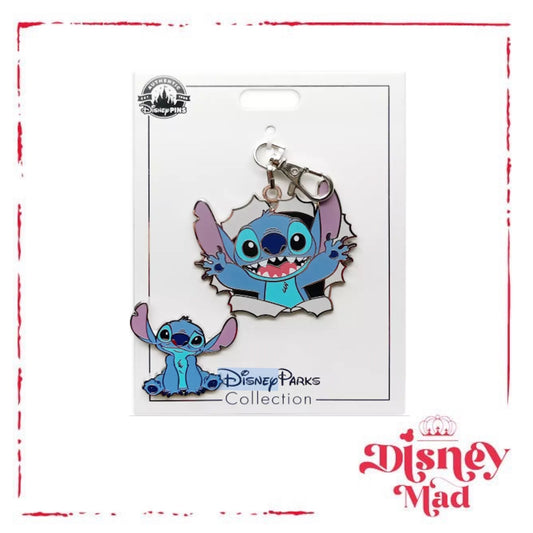 Disney Parks Stitch Keyring and Pin