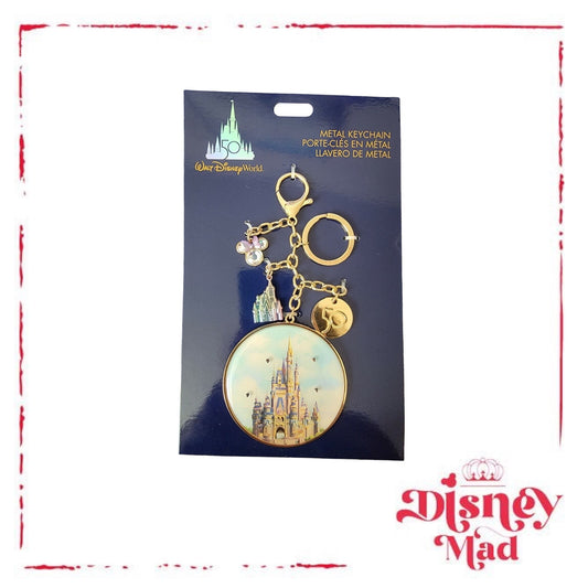 Disney World 50th Anniversary Cinderella Castle Metal Keychain - Disney Parks