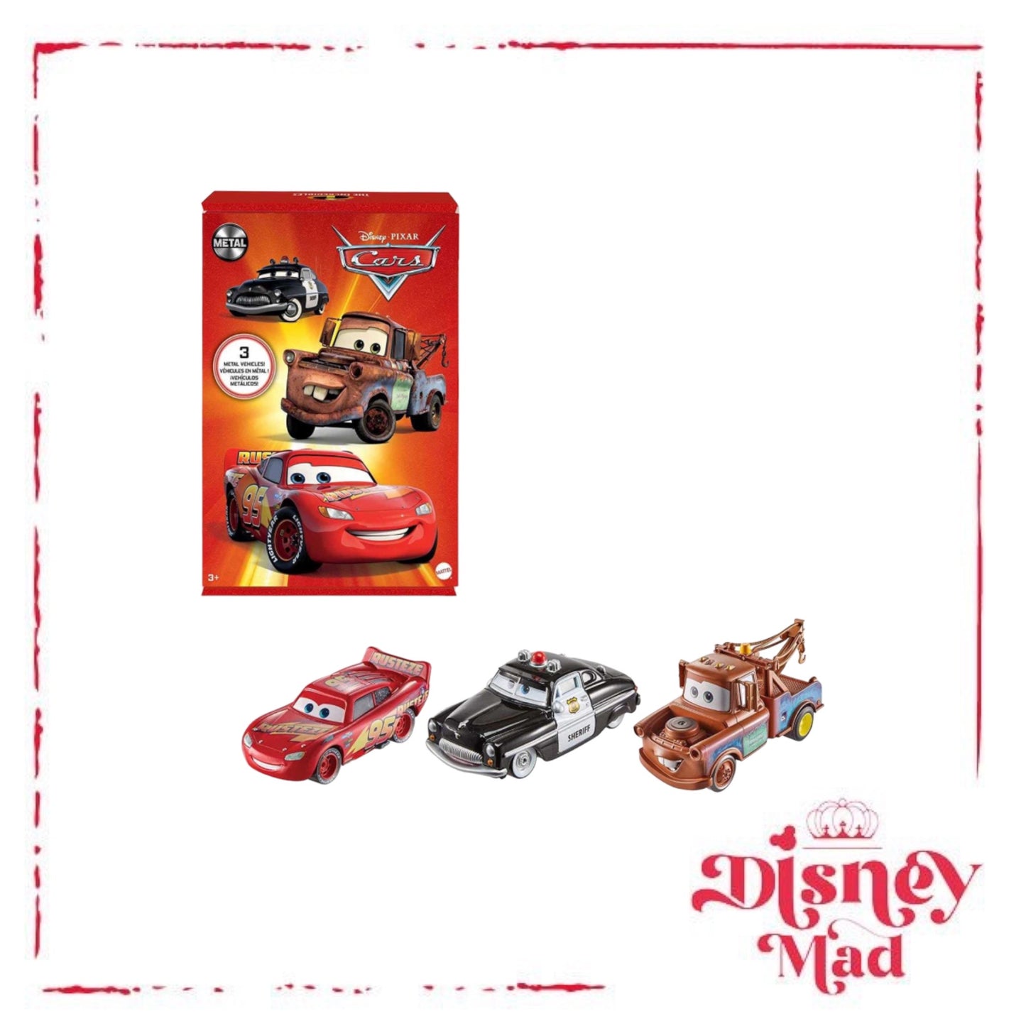 Disney / Pixar Cars Cars 3 Sheriff, Mater & Lightning McQueen Exclusive Diecast 3-Pack