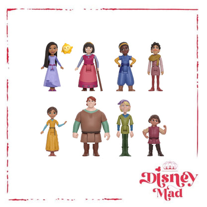 Disney's Wish The Teens Pack Of 8 Posable Mini Dolls & Star Figure