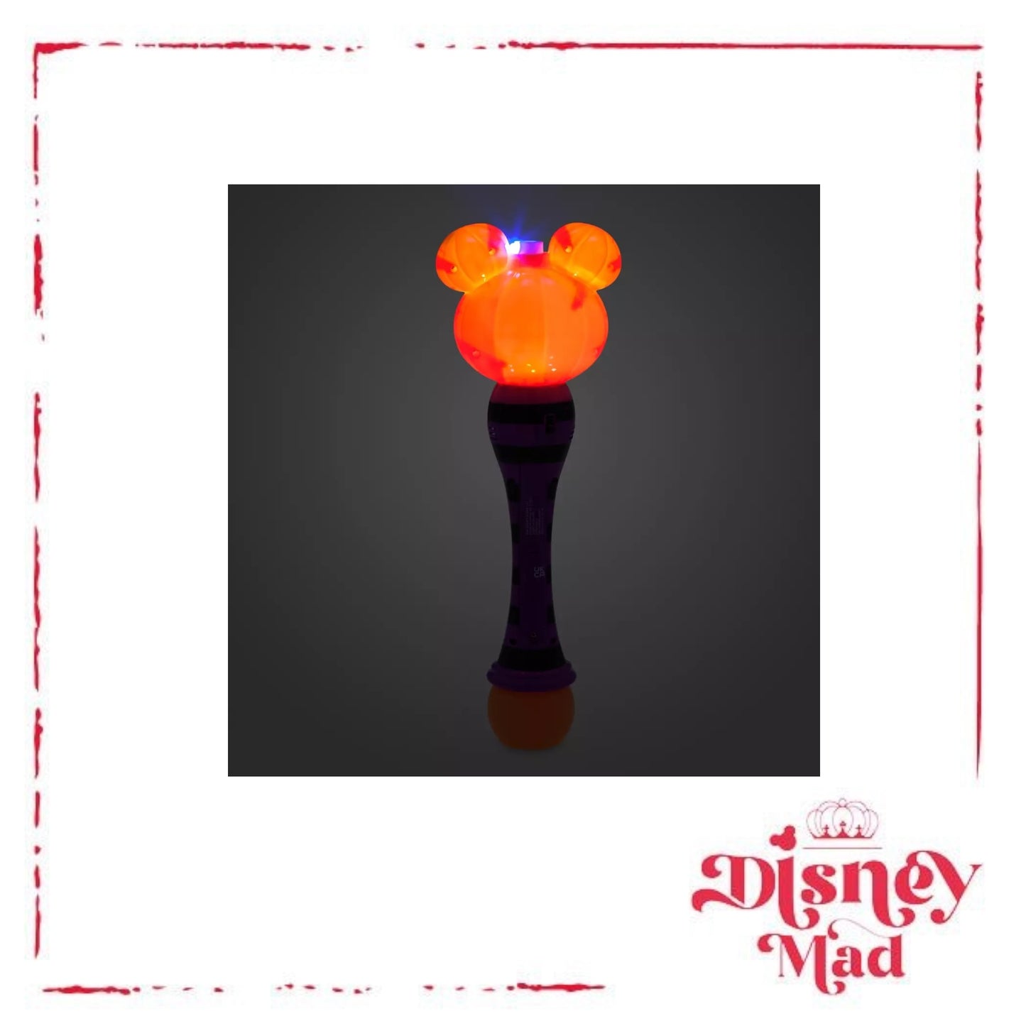 Mickey Mouse Jack-o'-Lantern Halloween Light-Up Bubble Wand Disney Parks