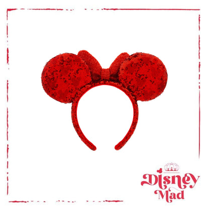 Minnie Mouse Red Sequined Ears Headband - Disney Parks