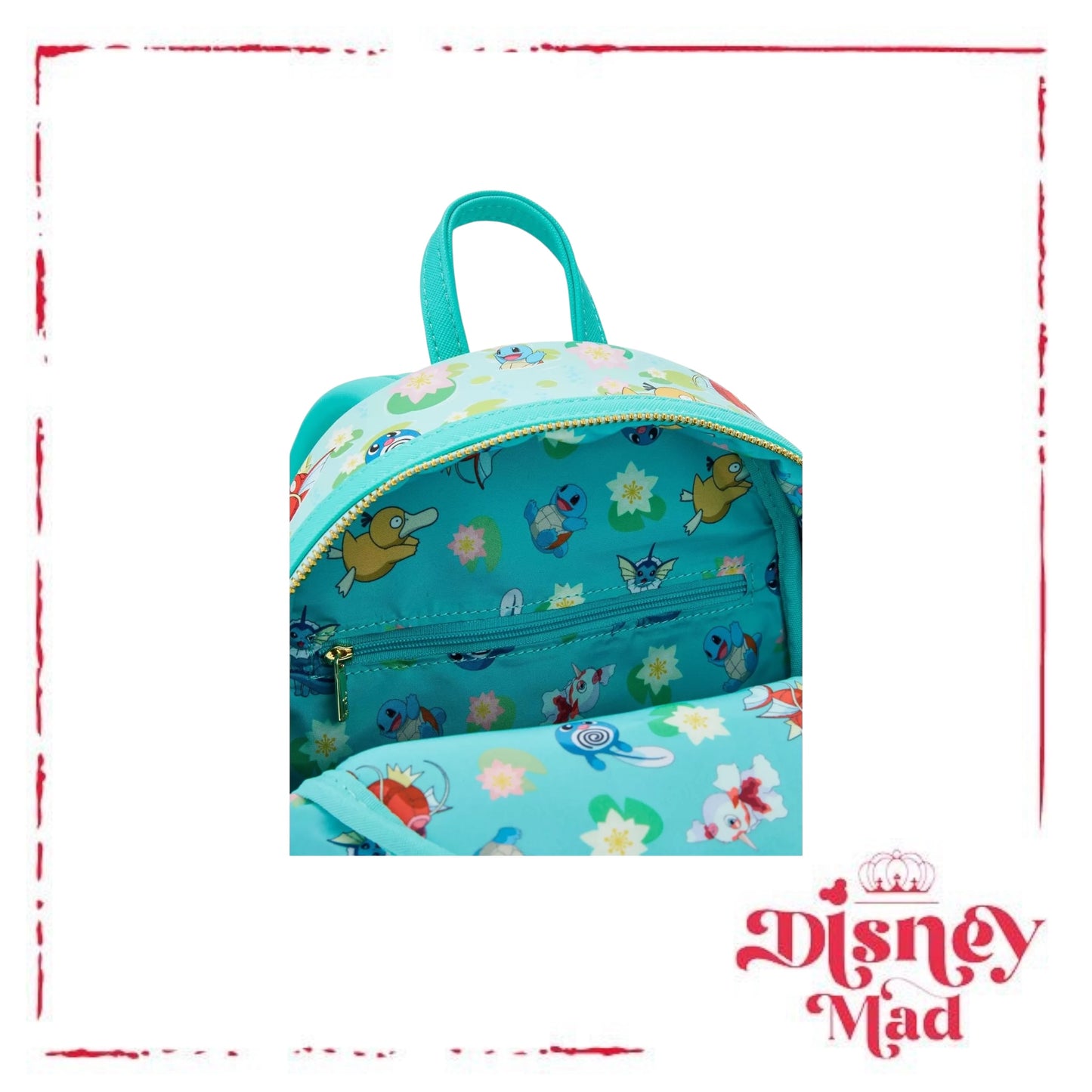 Loungefly Pokémon Water Type Lily Pad Allover Print Mini Backpack