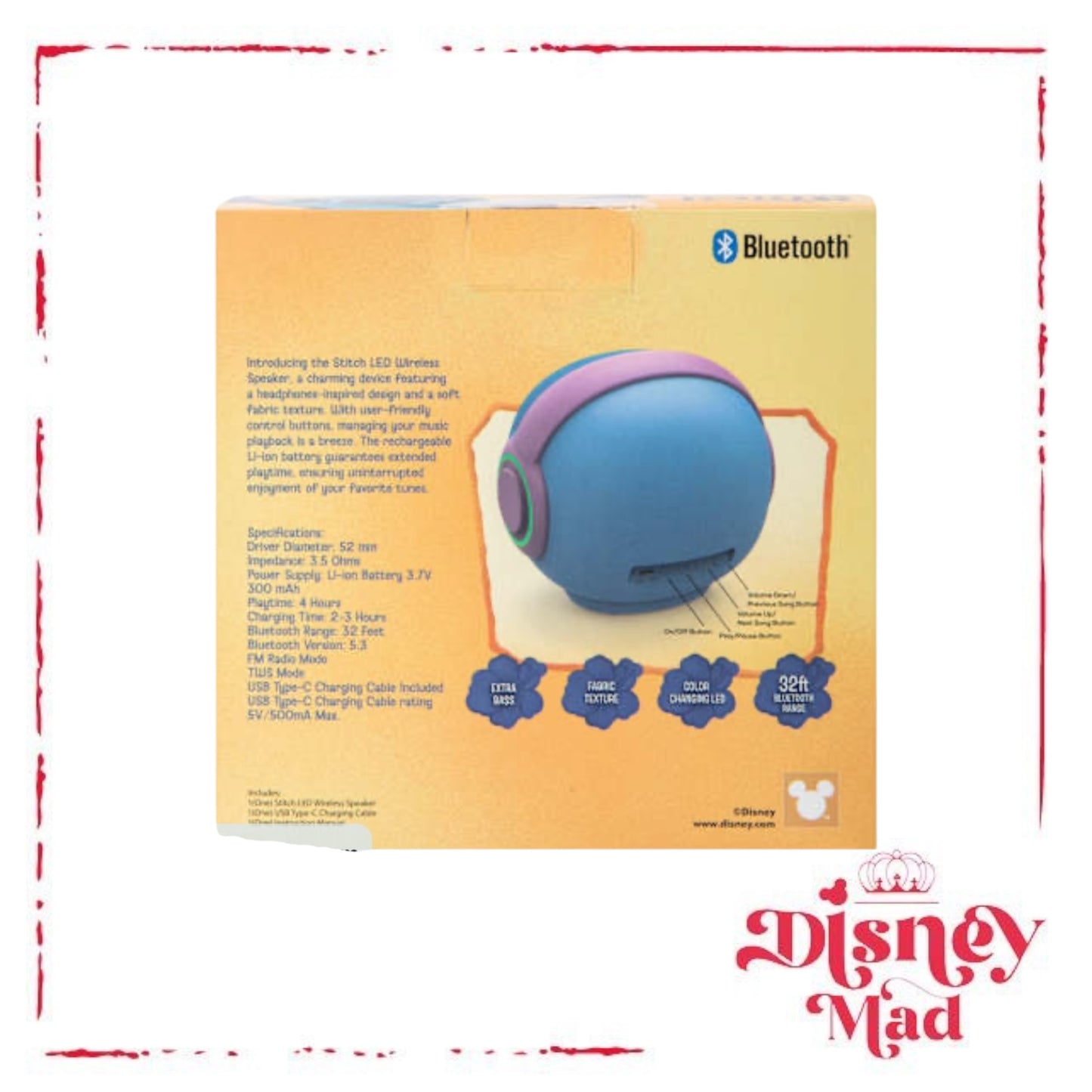 Stitch LED Wireless Sphere Speaker