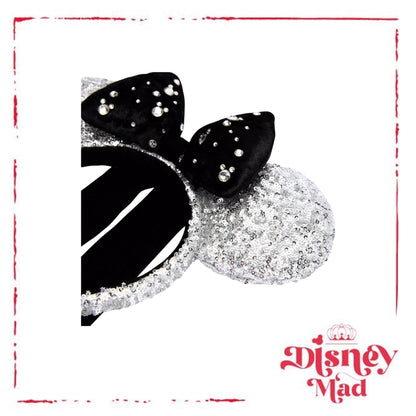 Minnie Mouse Silver and Black Sequined Ears Headband - Disney Parks