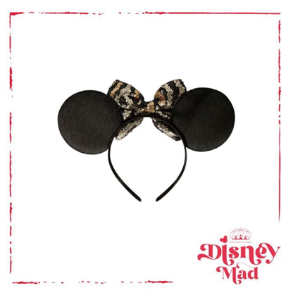 Disney Minnie Mouse Fashion Cheetah Sequin Bow Headband