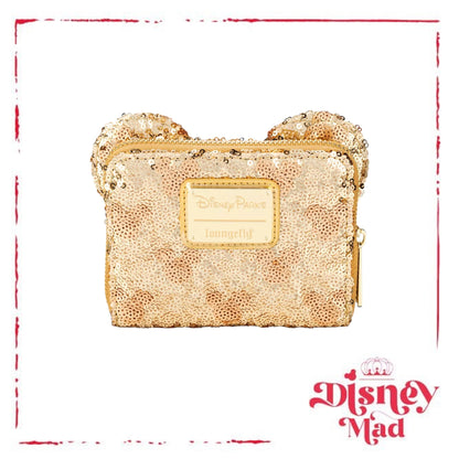 Minnie Mouse Gold Sequin Loungefly Wallet - Disney Parks