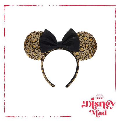 Disney Parks Minnie Mouse Leopard Sequin Ears Headband