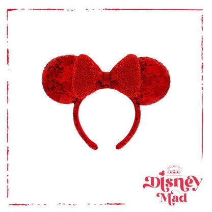 Minnie Mouse Red Sequined Ears Headband - Disney Parks