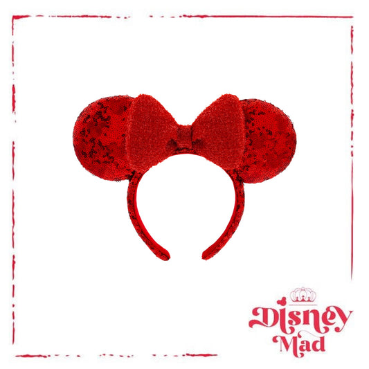 Minnie Mouse Red Sequined Ears Headband - Disney Parks